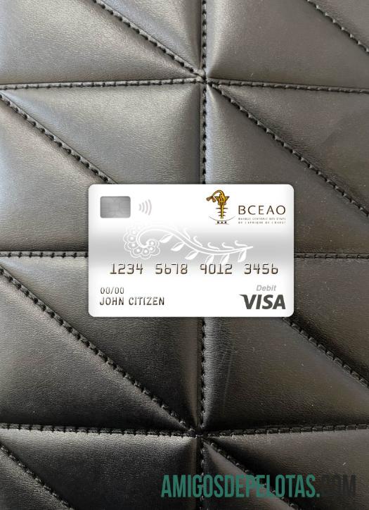 Burkina Faso Banco Central dos Estados da África Ocidental Banco Visa Cartão de Débito Photolook Front baixar para verificação